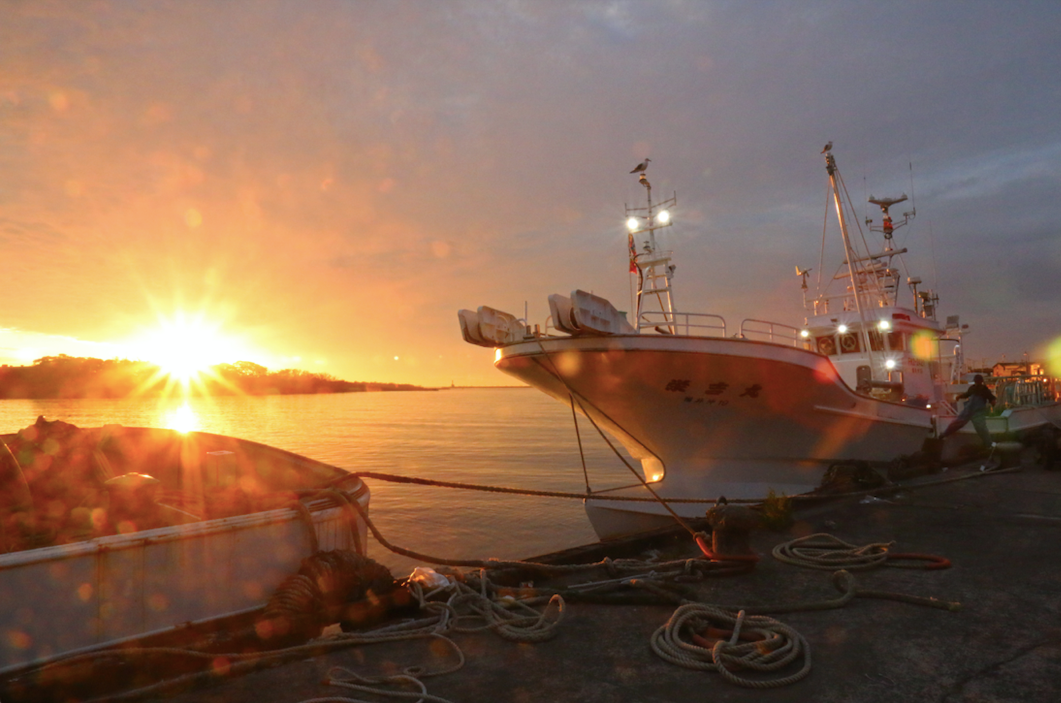 三国港と漁船