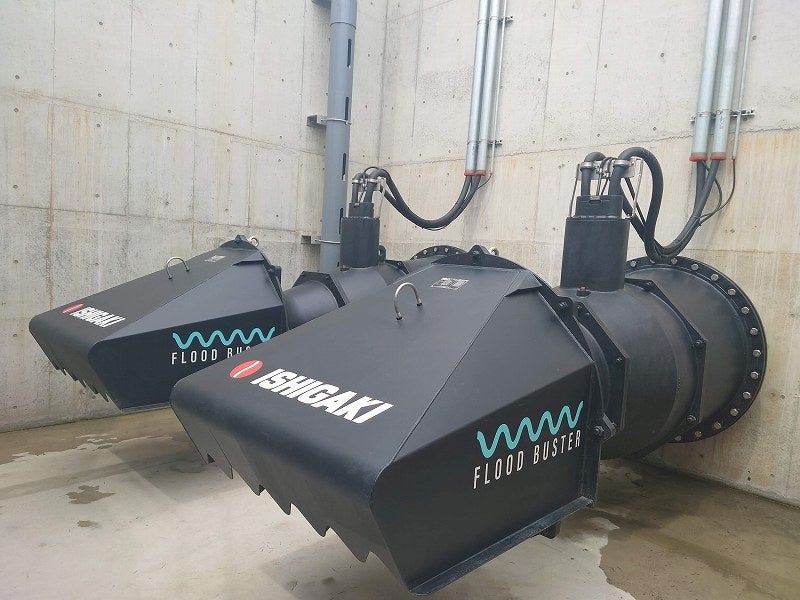 全速全水位型横軸水中ポンプ「フラッドバスター」据付写真