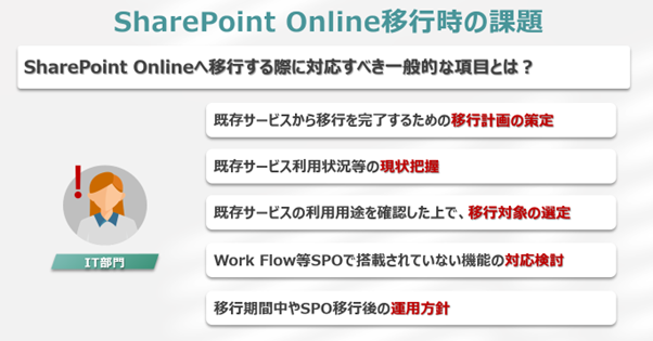 移行における課題