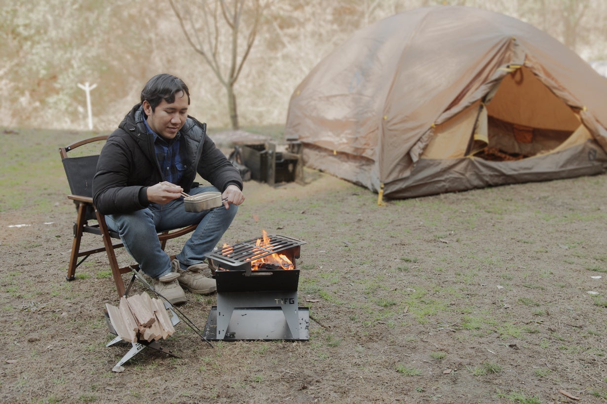 キャンプの昼食に