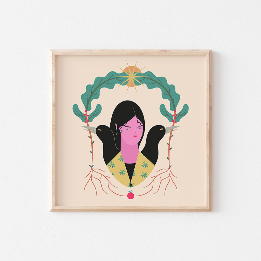 マノロ・バルデス VALDES Eva V スペイン アートポスター 注目の若手スペイン人アーティスト「Alba Blazquez」による秋の