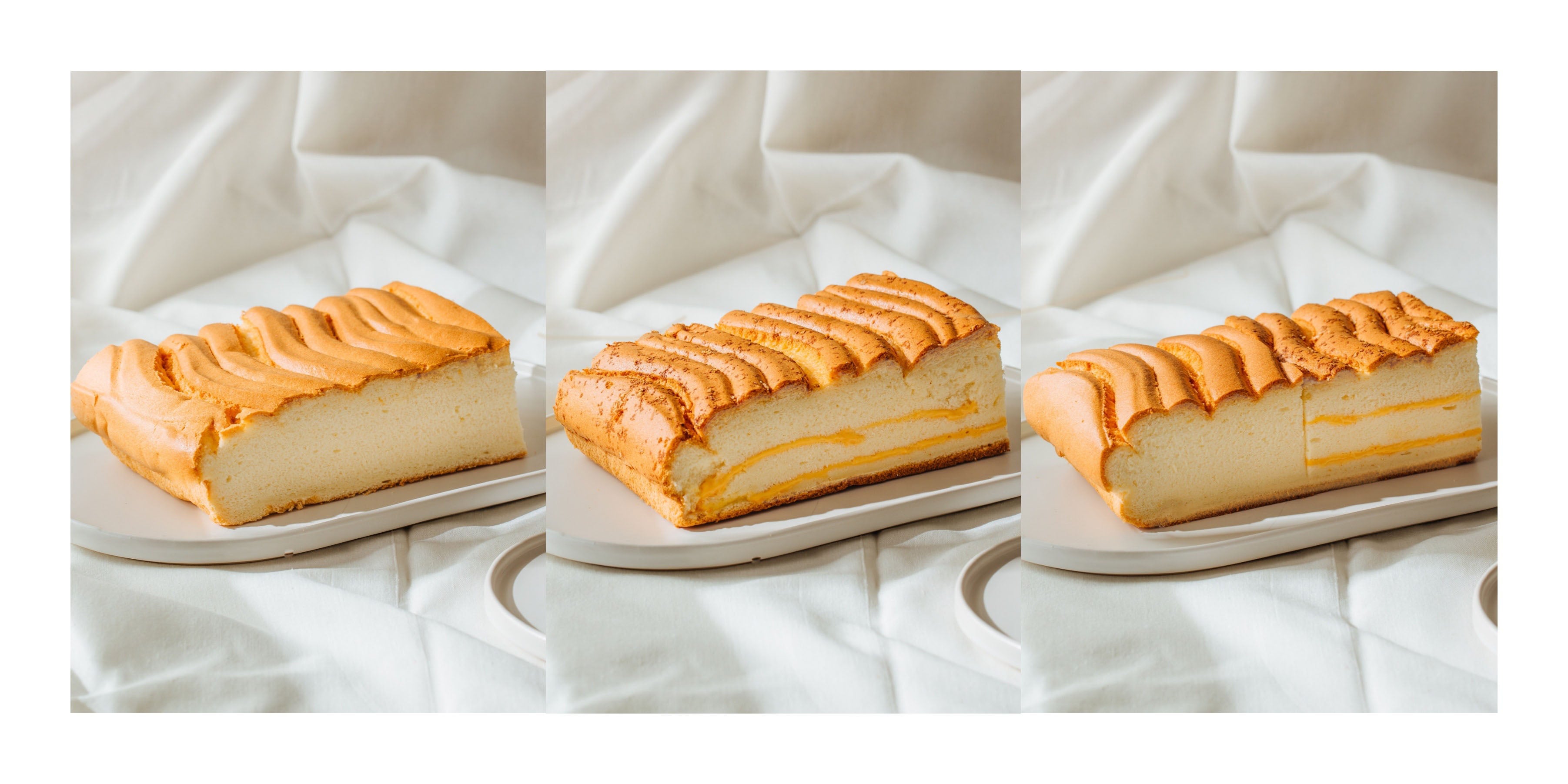 左からプレーン(税込 1,080円)・チーズ(税込 1,350円)・ハーフ&ハーフ(税込 1,250円)