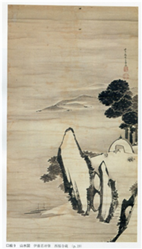 紙本墨画山水図