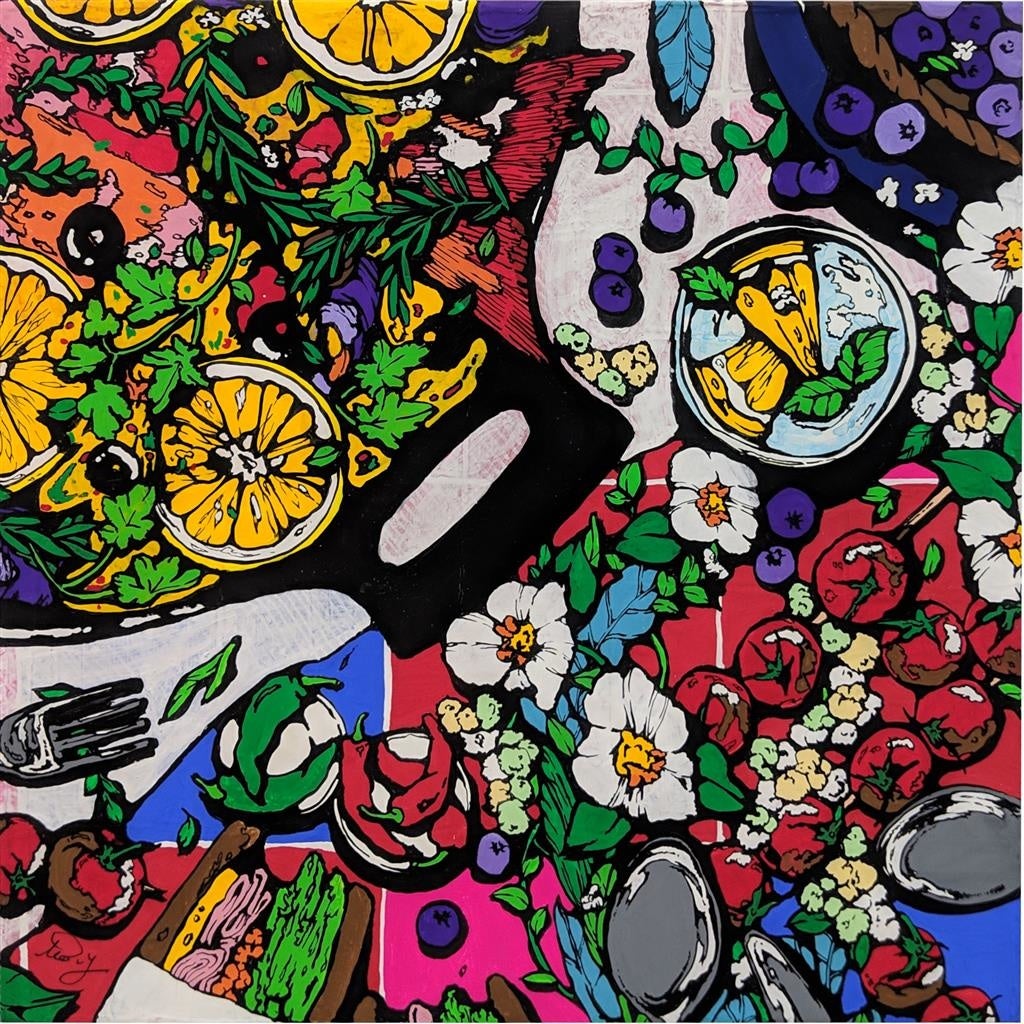 icco Yoshimura『Blessed III』 33.3 × 33.3 cm, パネル カンバス ミクストメディア, 2017年