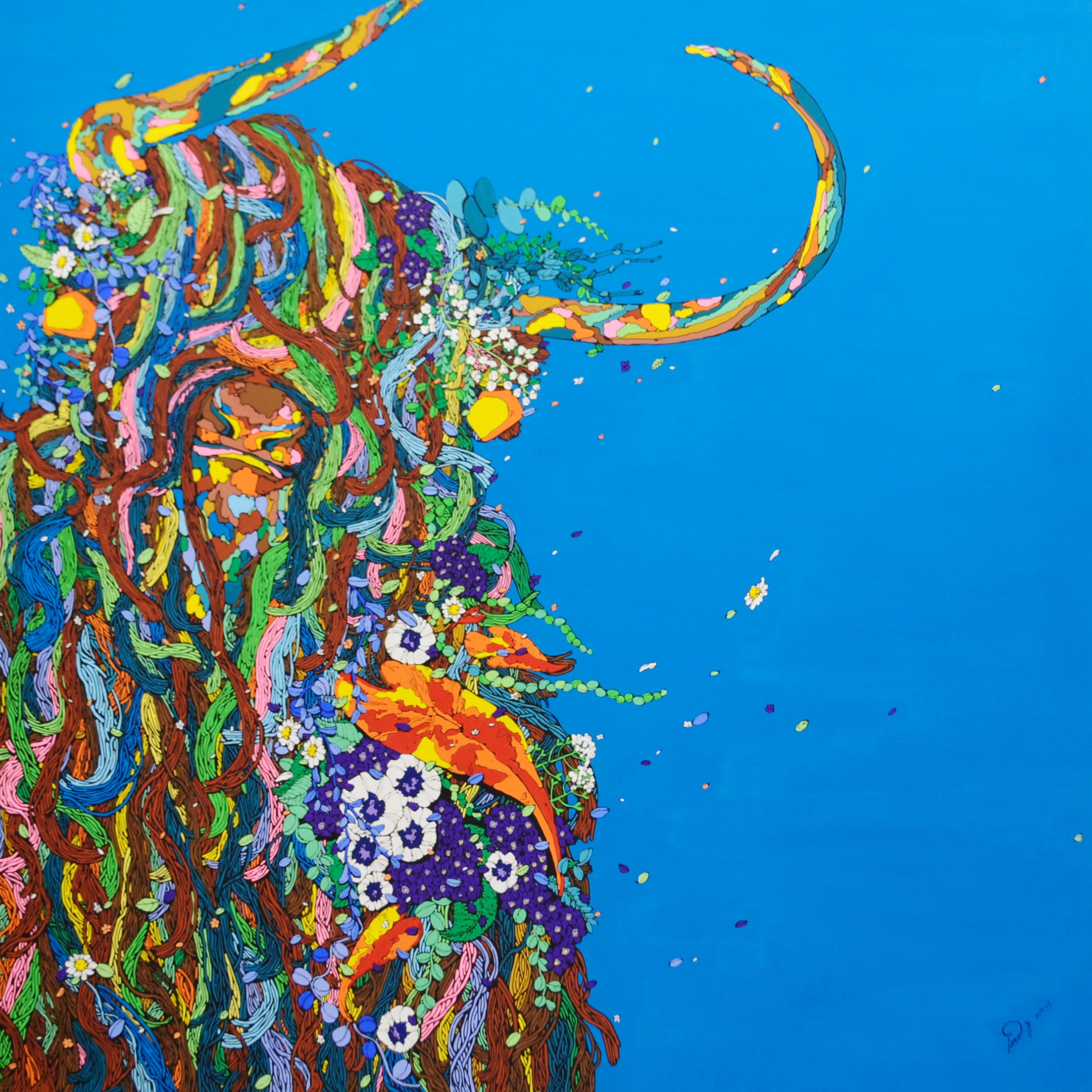 icco Yoshimura『shepherd’s purse II』 162.0 × 162.0 cm, パネル カンバス アクリル, 2018年