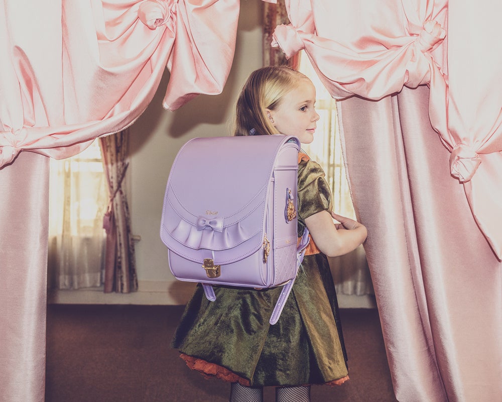 リボンフリルランドセル(シルキーパープル)