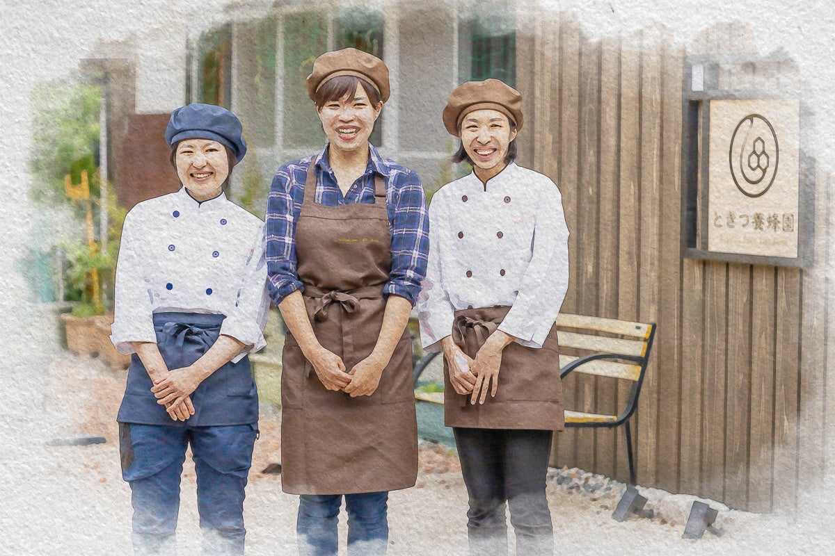 写真左から）パティシエ　林田様、副代表　時津様、パティシエ　西山様