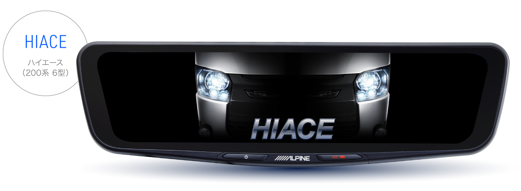 ドライブレコーダー搭載デジタルミラー・ハイエース専用オープニング