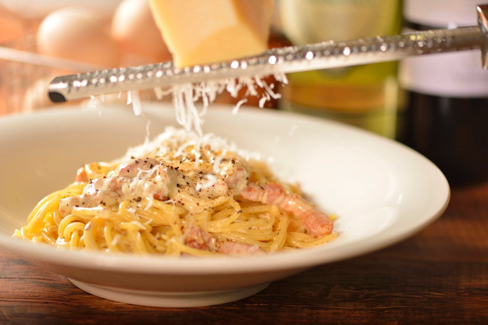 「下川六〇酵素卵」の濃厚カルボナーラ