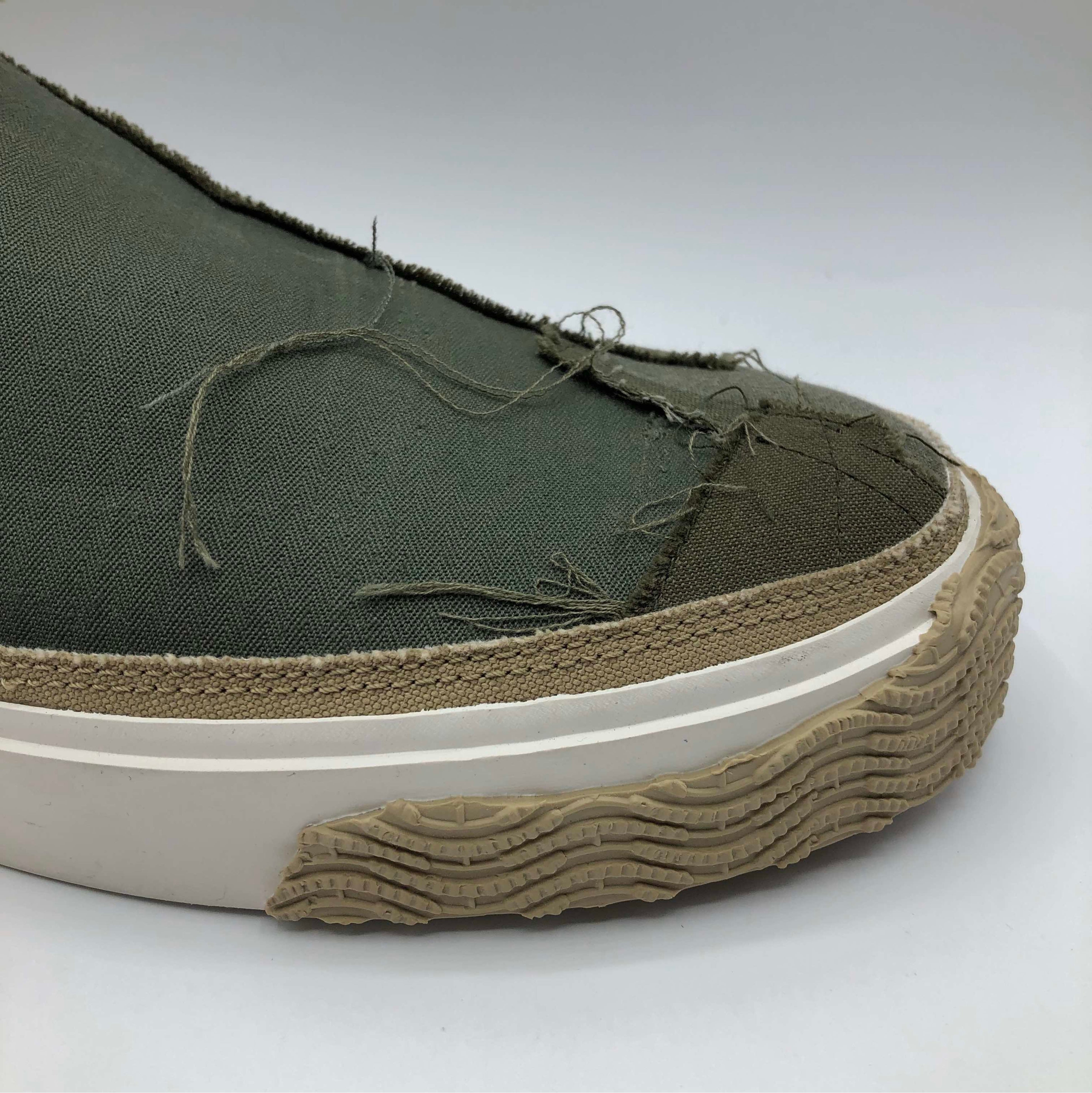 切りっぱなしのキャンバス地補強