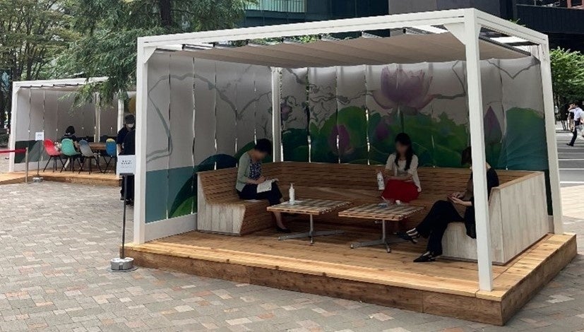 図１．パーゴラ　※SPACECOOL膜材料（防炎)白　使用