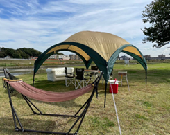 写真２　昨年実施時の様子（バーベキュー・グランピング・資機材レンタルなど）