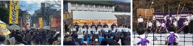 賑わい城下町・ベーコンフェスティバル(イーティングコンテスト)・玉幡中学校によるなぎなた