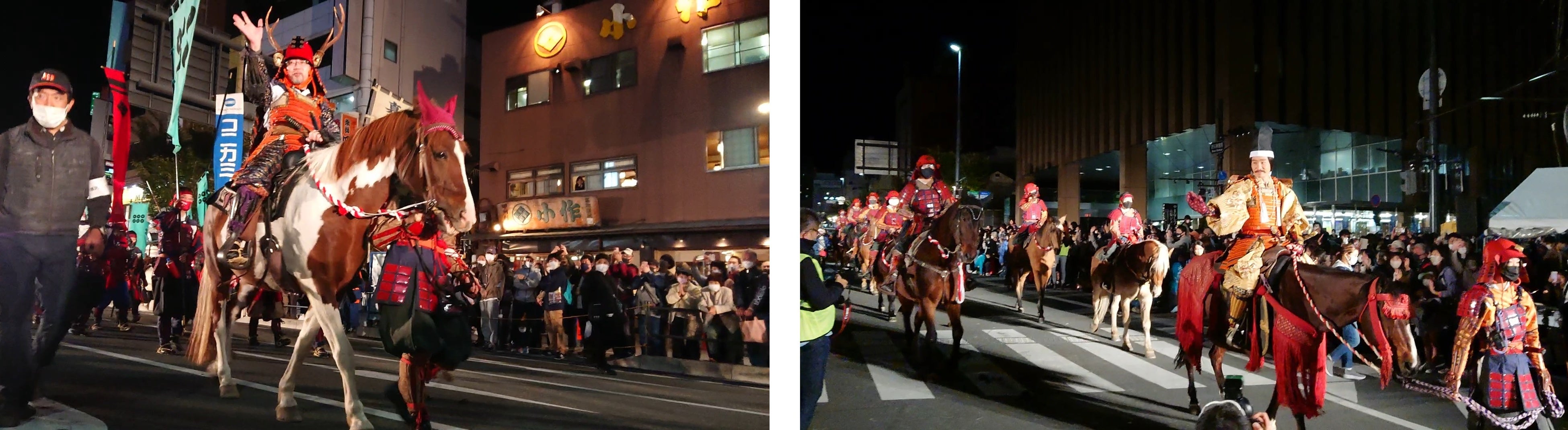 甲州軍団出陣の様子　　　　　　　　　　　　　　　　　　　後藤淳平氏演じる武田信玄公の本陣隊