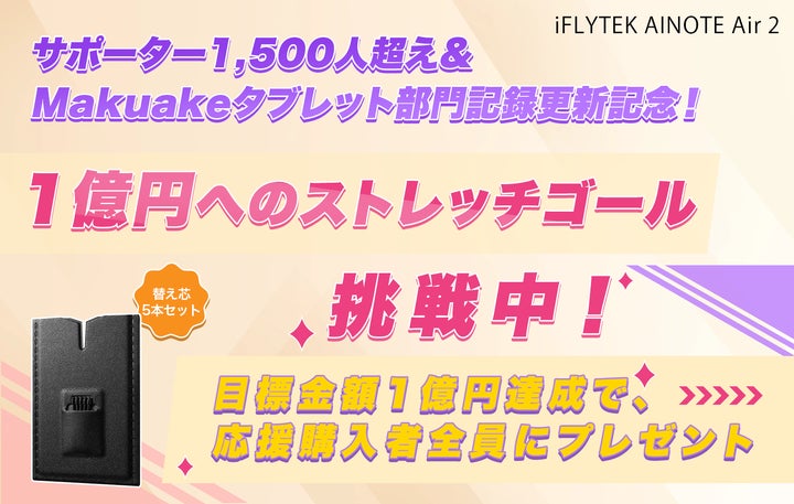 サポーター1,500人超え&Makuakeタブレット部門記録更新記念!1 サポーター1,500人超え&Makuakeタブレット部門記録更新記念!1