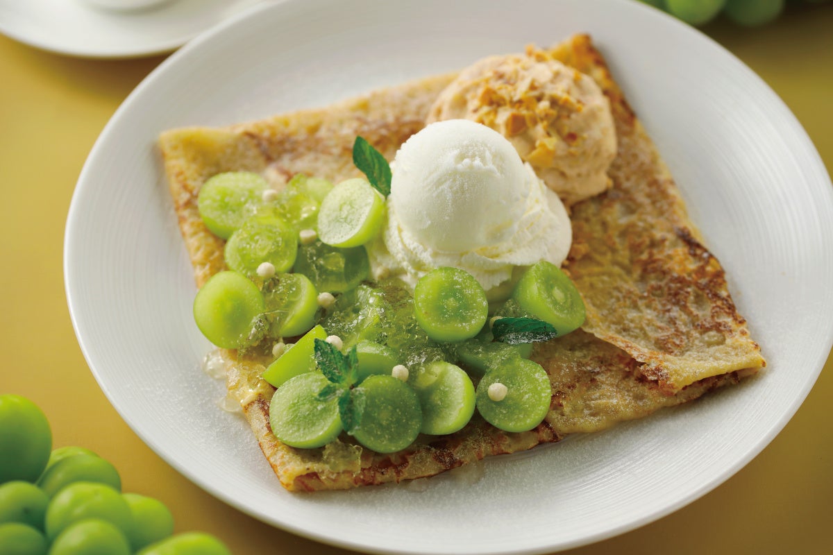 シャインマスカットのクレープ