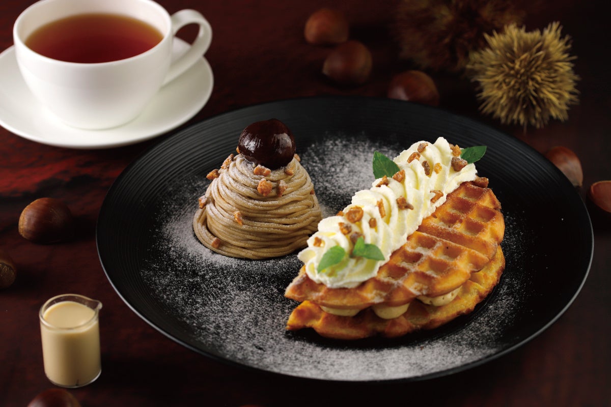 和栗のモンブランワッフル