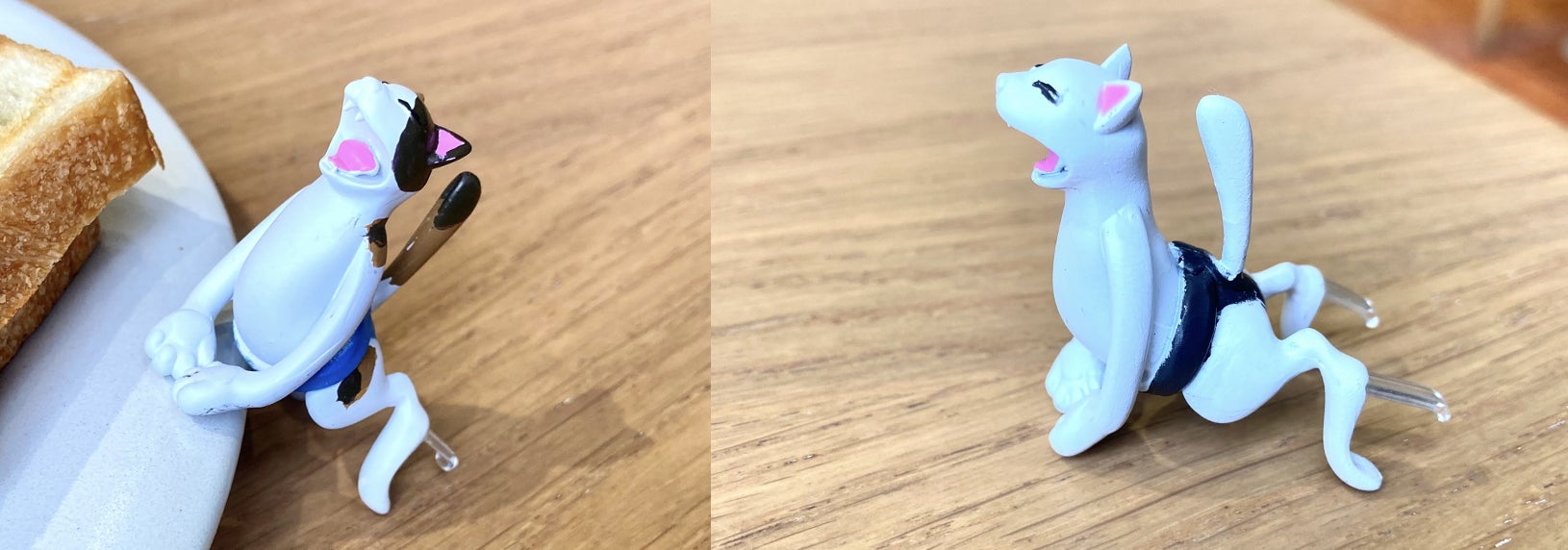 右:無心ねこ、左:土下座ねこ