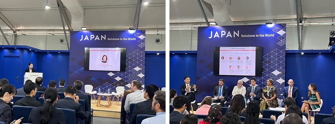 銭谷CSuO冒頭挨拶の様子（左）、パネルディスカッション（右）