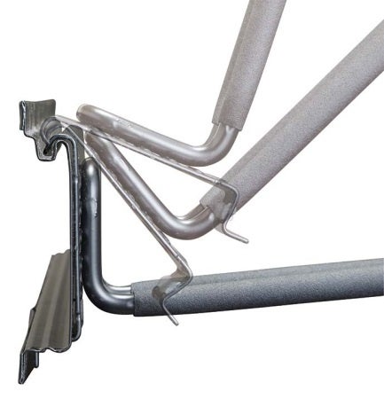 フックをレールに上から差し込むだけで簡単設置