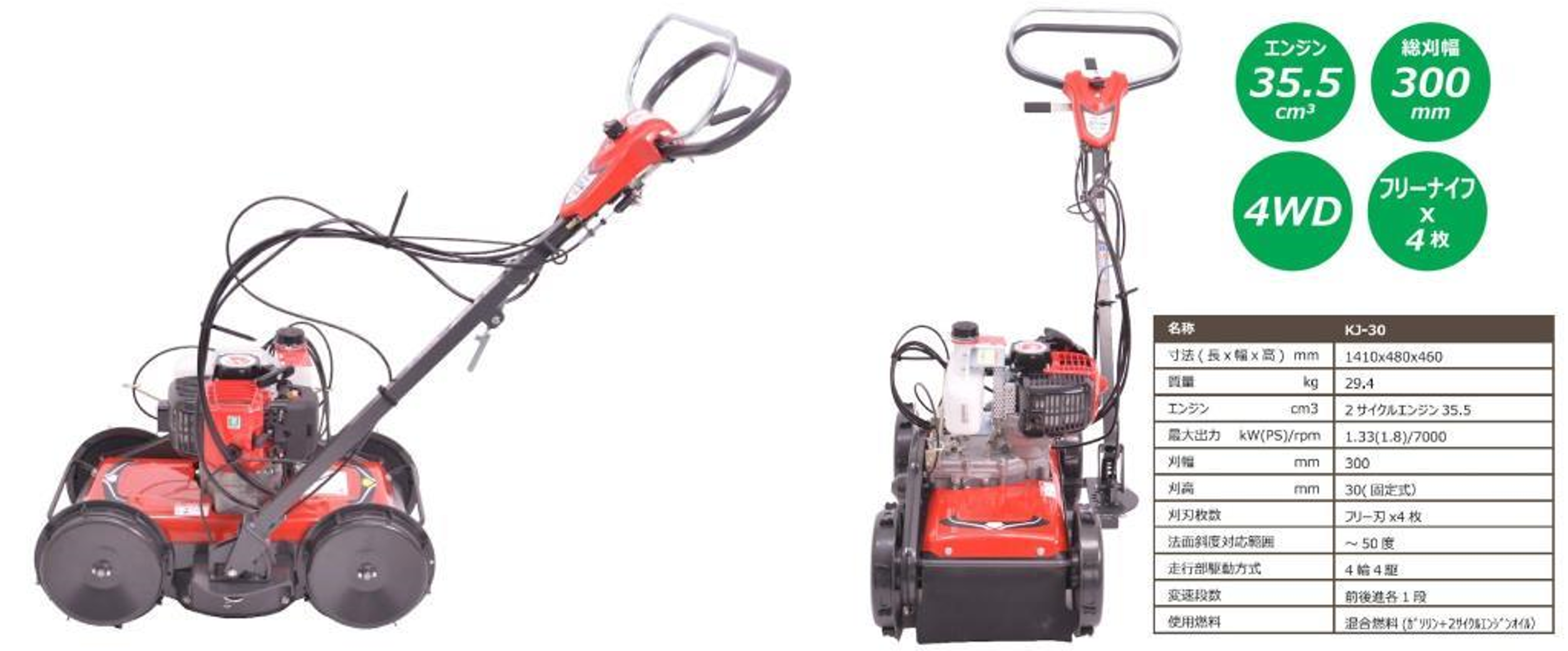 大型タイヤでデコボコ道の草刈りもスムーズ！コメリより「手押し草刈機