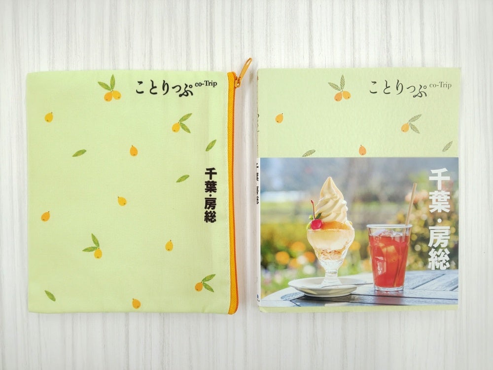 ＜ぽーちとガイドブックの表紙「千葉・房総」＞