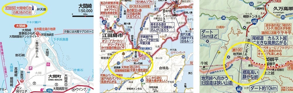 ＜各50選・100選の掲載例（黄色円内）＞