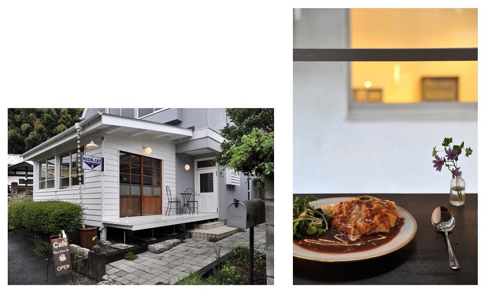 ＜左：店舗外観、 右：オムライス＞