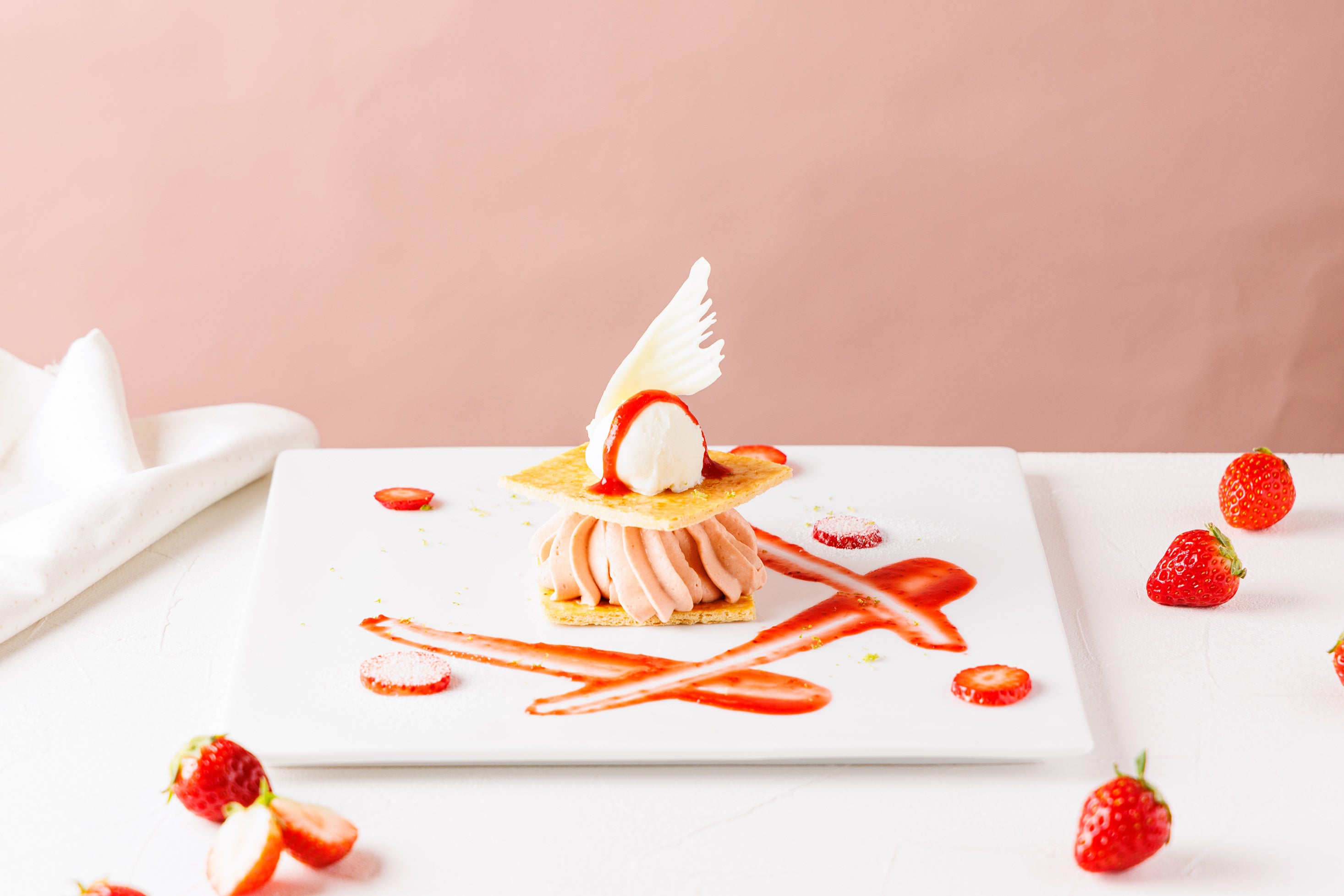 いちごとあんこのミルフィーユ