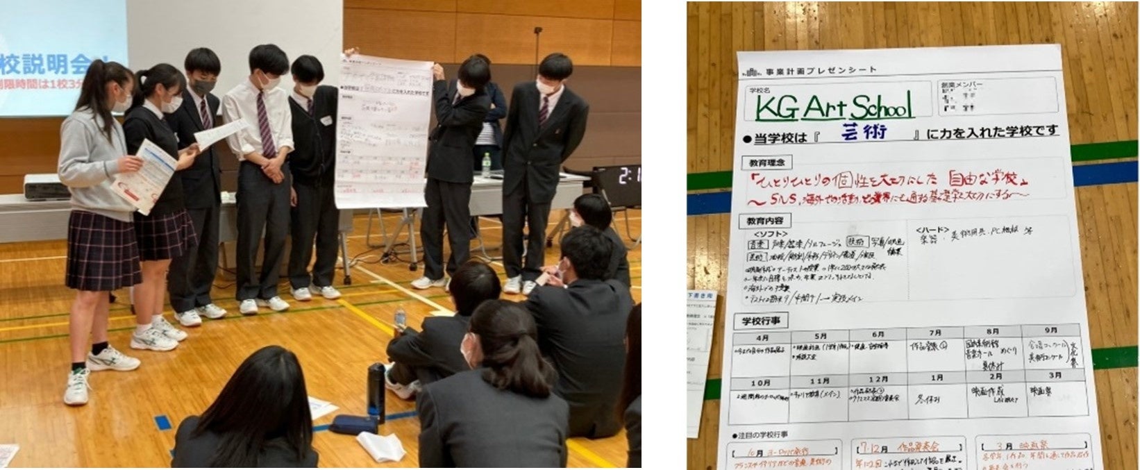 トライアル導入で320名の1年生が参加した駒場学園高等学校（4月、同校体育館にて）