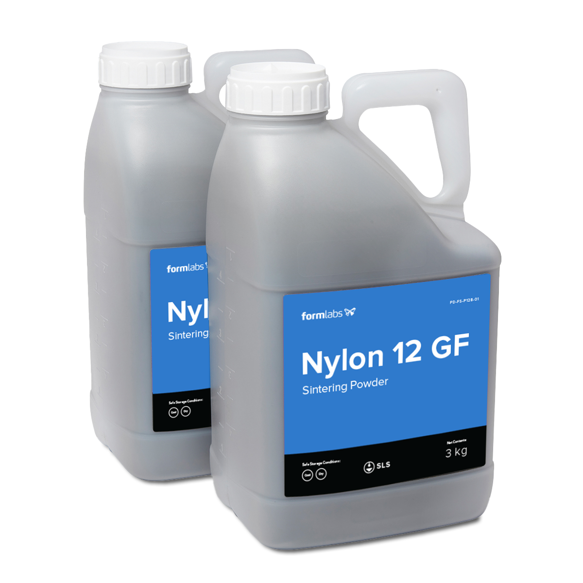 新材料「Nylon 12 GF」。3kgボトル（2本入り） メーカー希望小売価格：78,100円（税込）