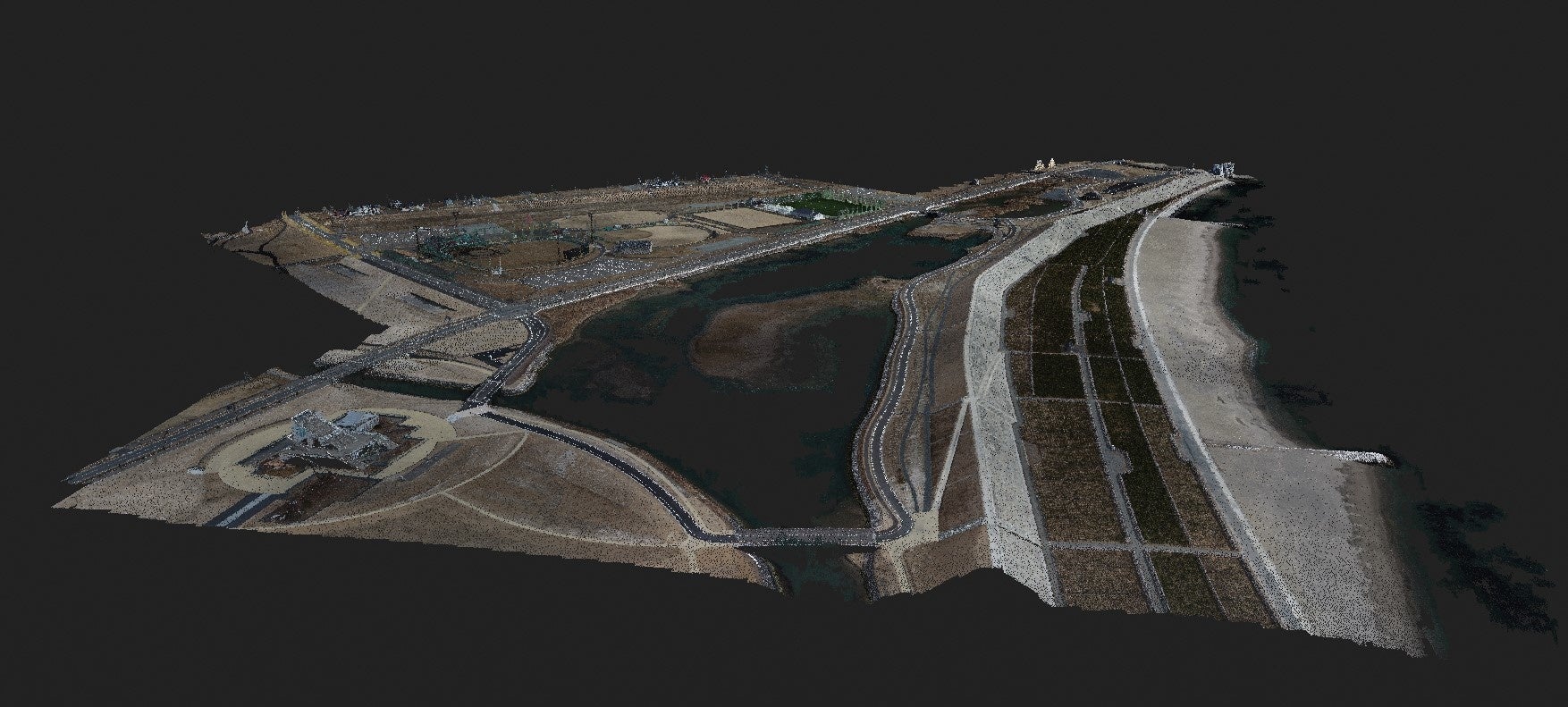 会場の3D点群データ（側面）