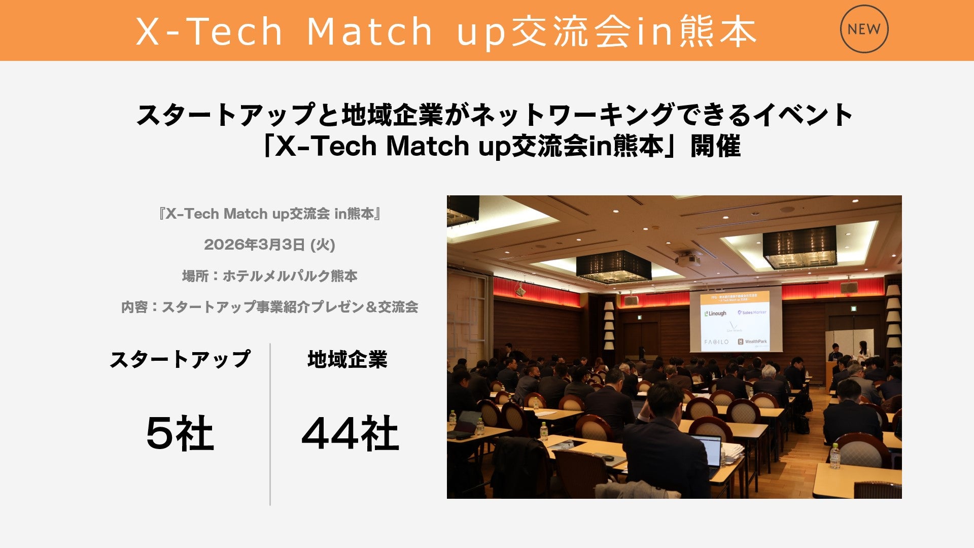 「FFG・熊本銀行提携不動産会社交流会」 ・「X-Tech Match up(クロステックマッチアップ)交流会 in熊本」を共同開催いたしました!