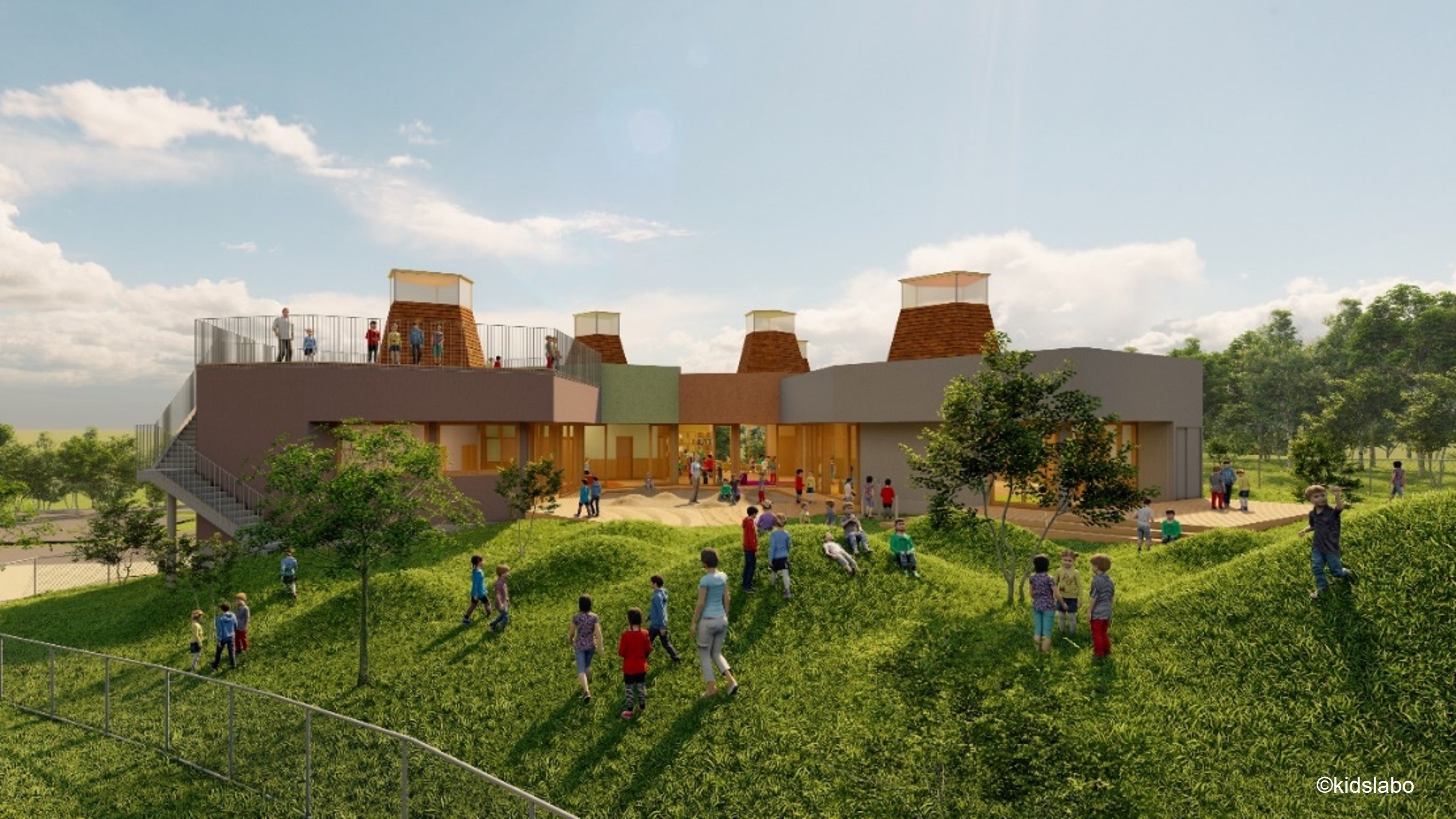 キッズラボ 北海道ボールパークFビレッジ 認定こども園イメージ（全景）