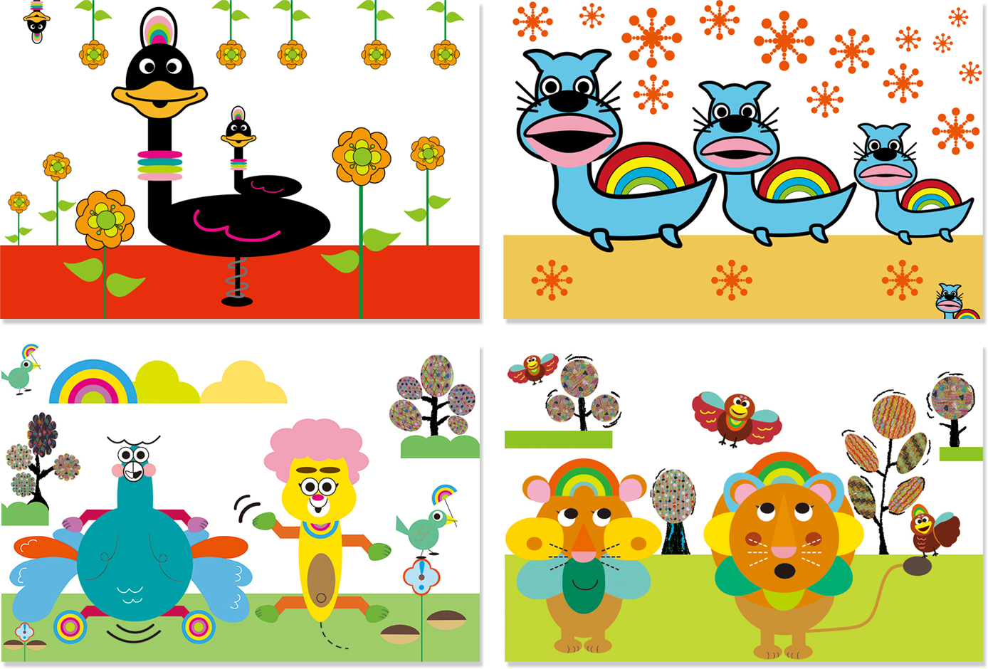 シリーズ全4種 各1,430円「ホルンの森A」（左上）／「ホルンの森B」（右上）／「ホルンの森C」（左下）／「ホルンの森D」（右下）