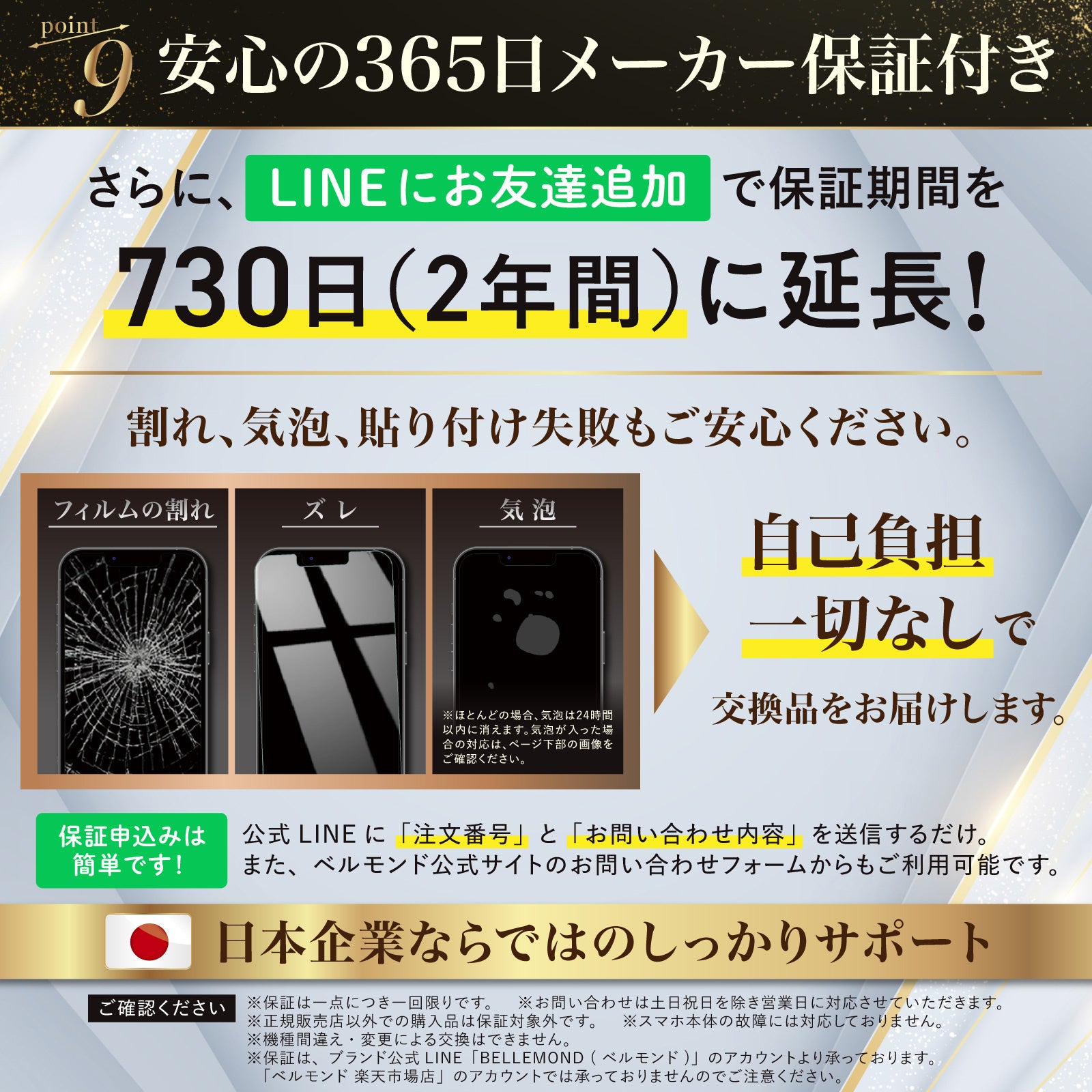 BELLEMOND、新型iPhone18に対応したARコーティングの画面保護フィルムを発売｜パッケージ内容とメーカー保証（10枚目）