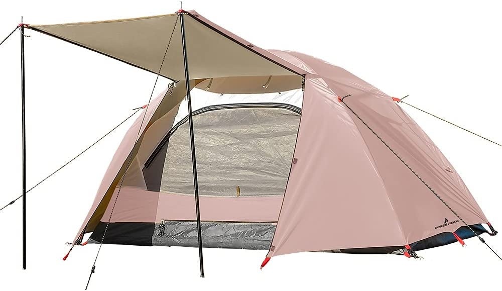 ソロドームテントスチールポール付き／アプリコットベージュ