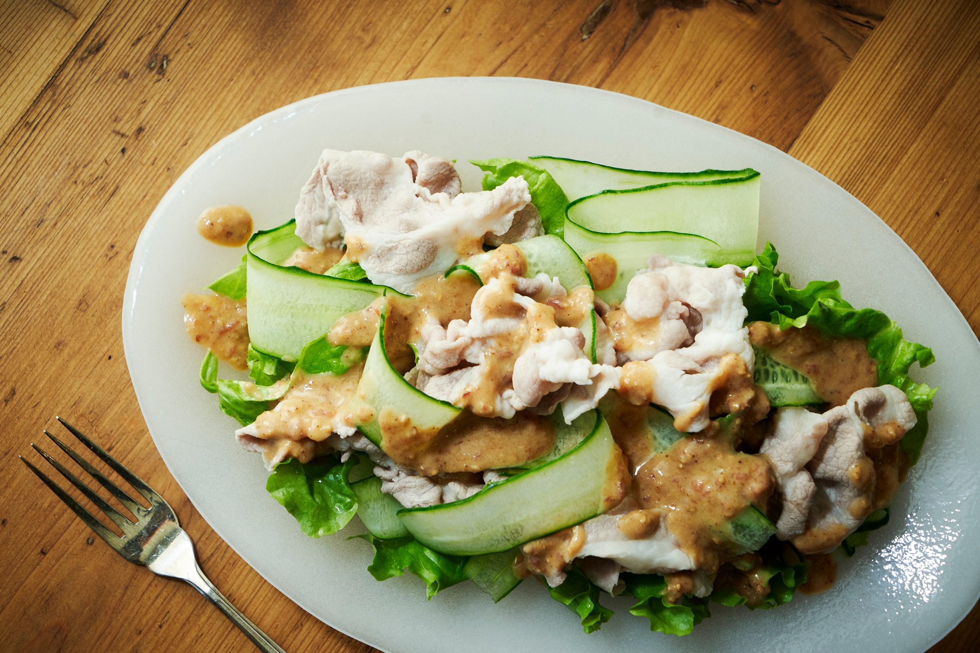 豚しゃぶの梅ごまだれ