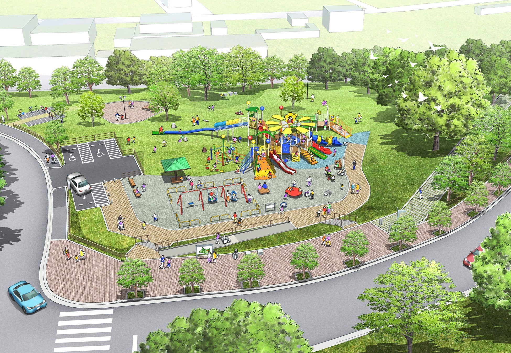 【伊勢市】市営大仏山公園「山のなかよし広場」が完成!インクルーシブな遊具設置・4/28にオープニングセレモニーを開催 トラベルスポット