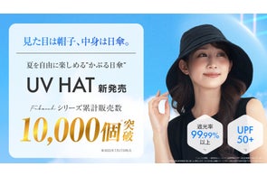見た目は帽子、中身は日傘。夏を自由に楽しめる”かぶる日傘”、日除け帽子UV HAT新発売