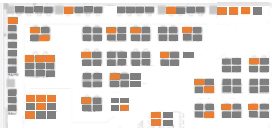 スマホアプリの抽選により座席が決定（座席表イメージ)