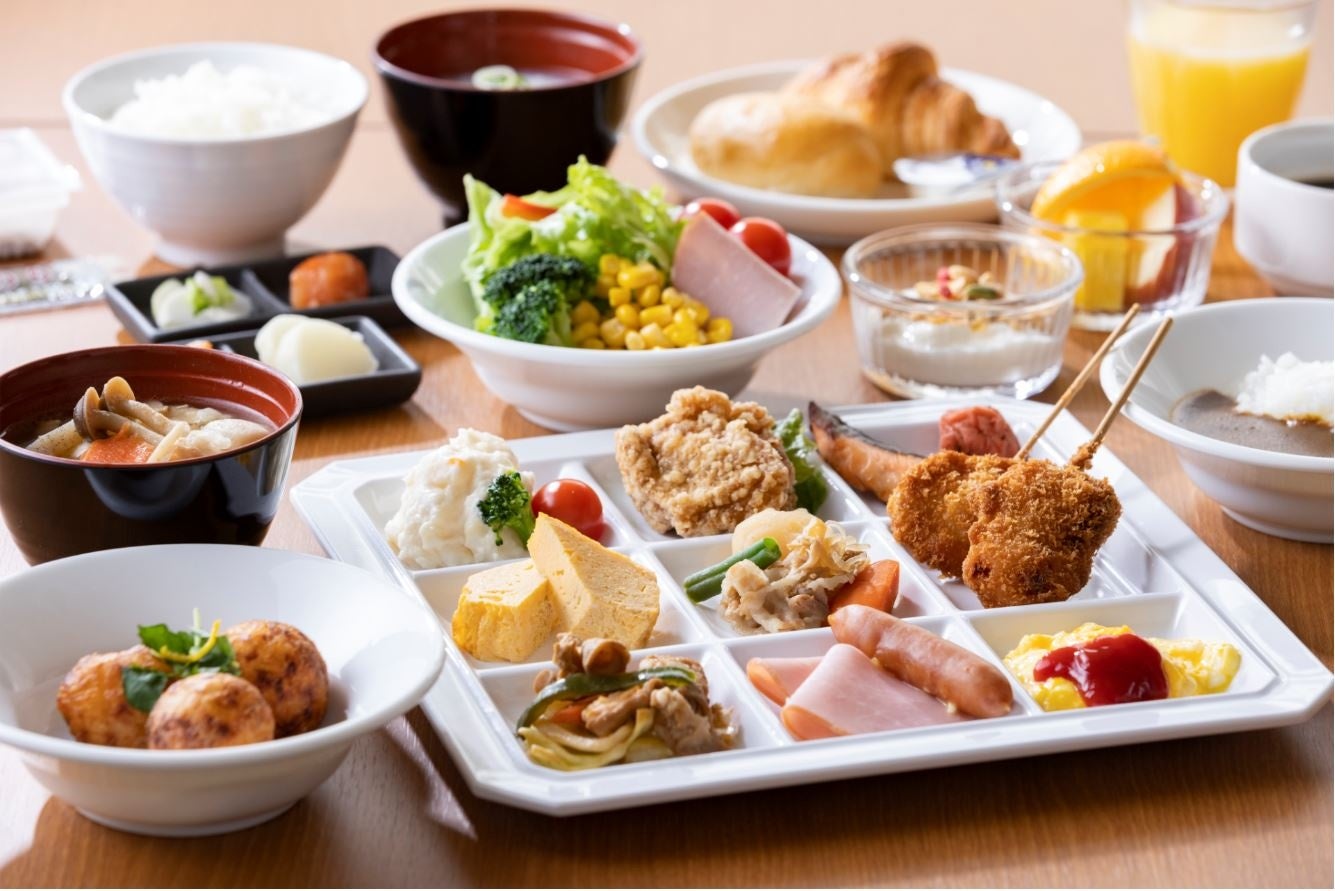 朝食ビュッフェ盛り付け例