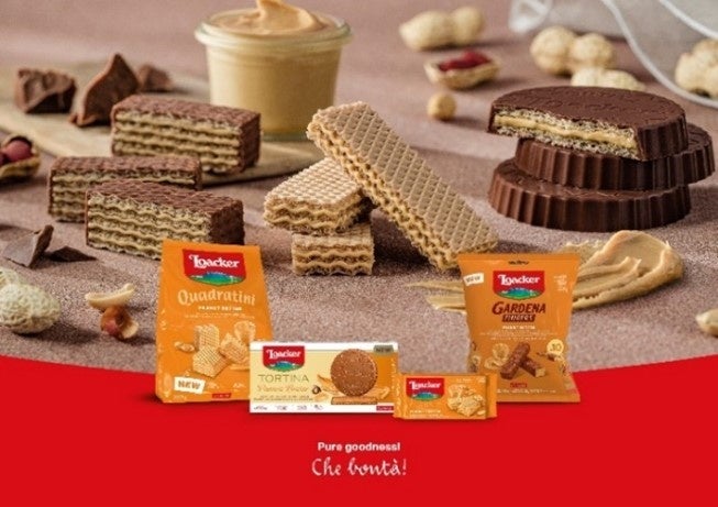 ※左から「クワドラティーニ  ピーナッツバター」、「トルティーナ ピーナッツバター」、「クラシック　ピーナッツバター」、「ガルデーナ フィンガーズ ピーナッツバター」