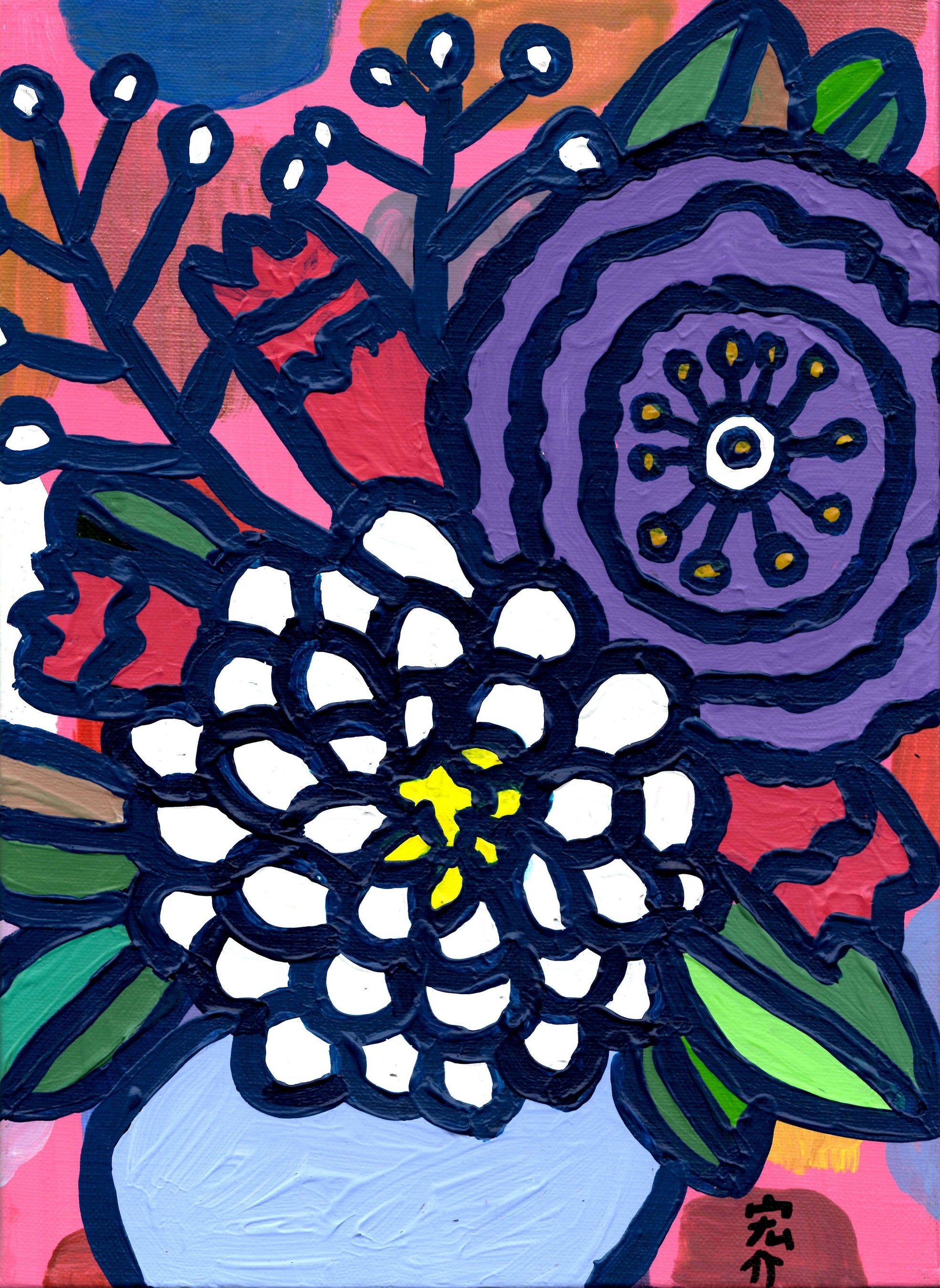 ダリアとトルコキキョウ