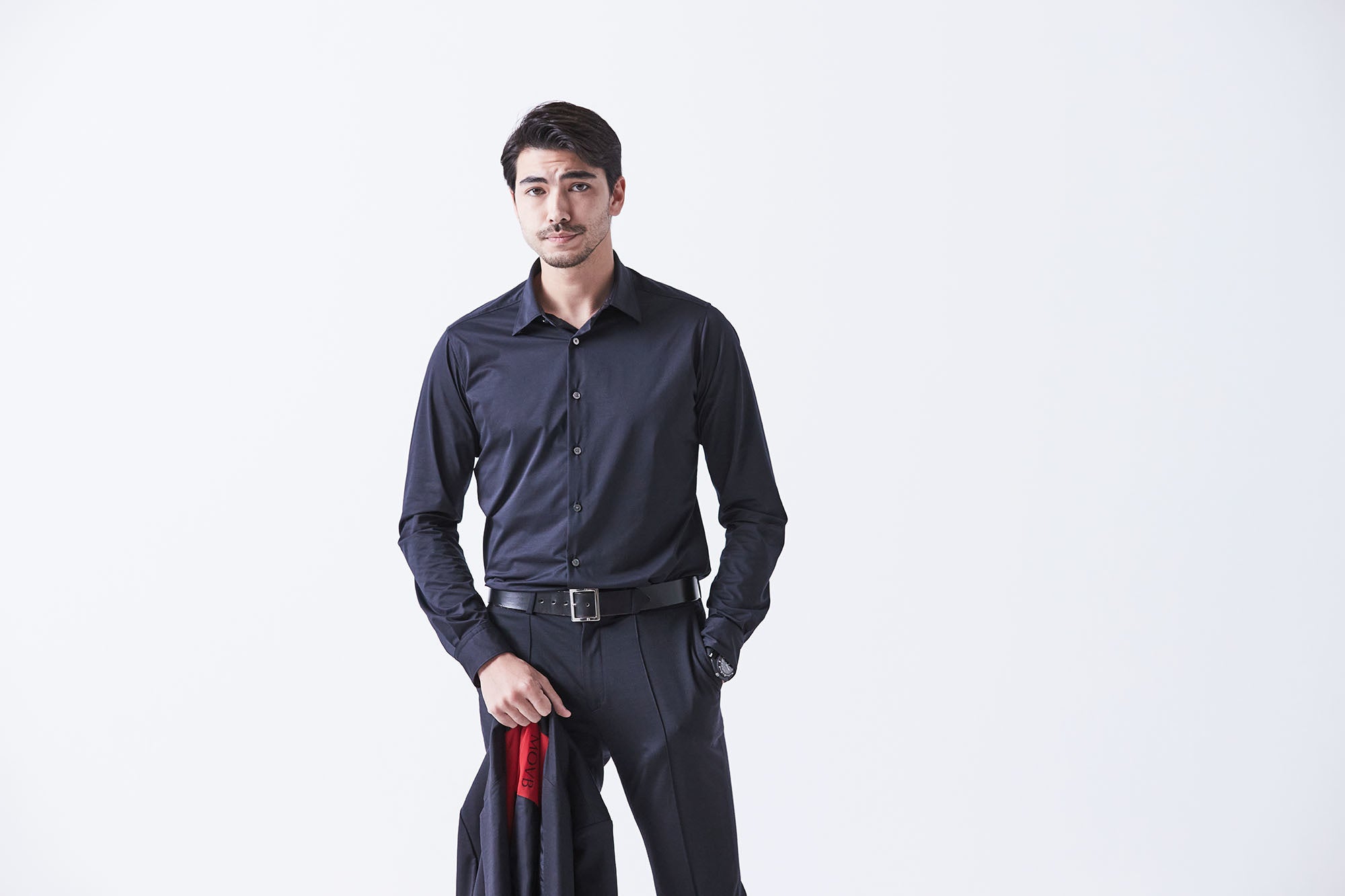 【干場氏別注】MOVB モーヴ コットン ジャージー セミレギュラーカラーシャツ 干場義雅ディレクター】家庭洗濯にも対応しているなめらかな