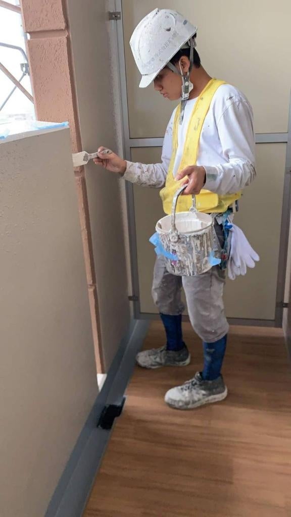 建築業に従事するインドネシア人実習生