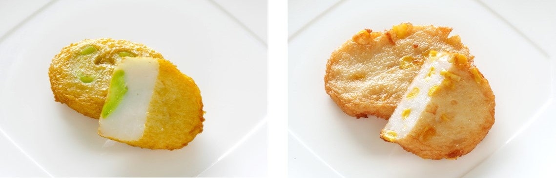 左：そら豆天　右：とうもろこし天