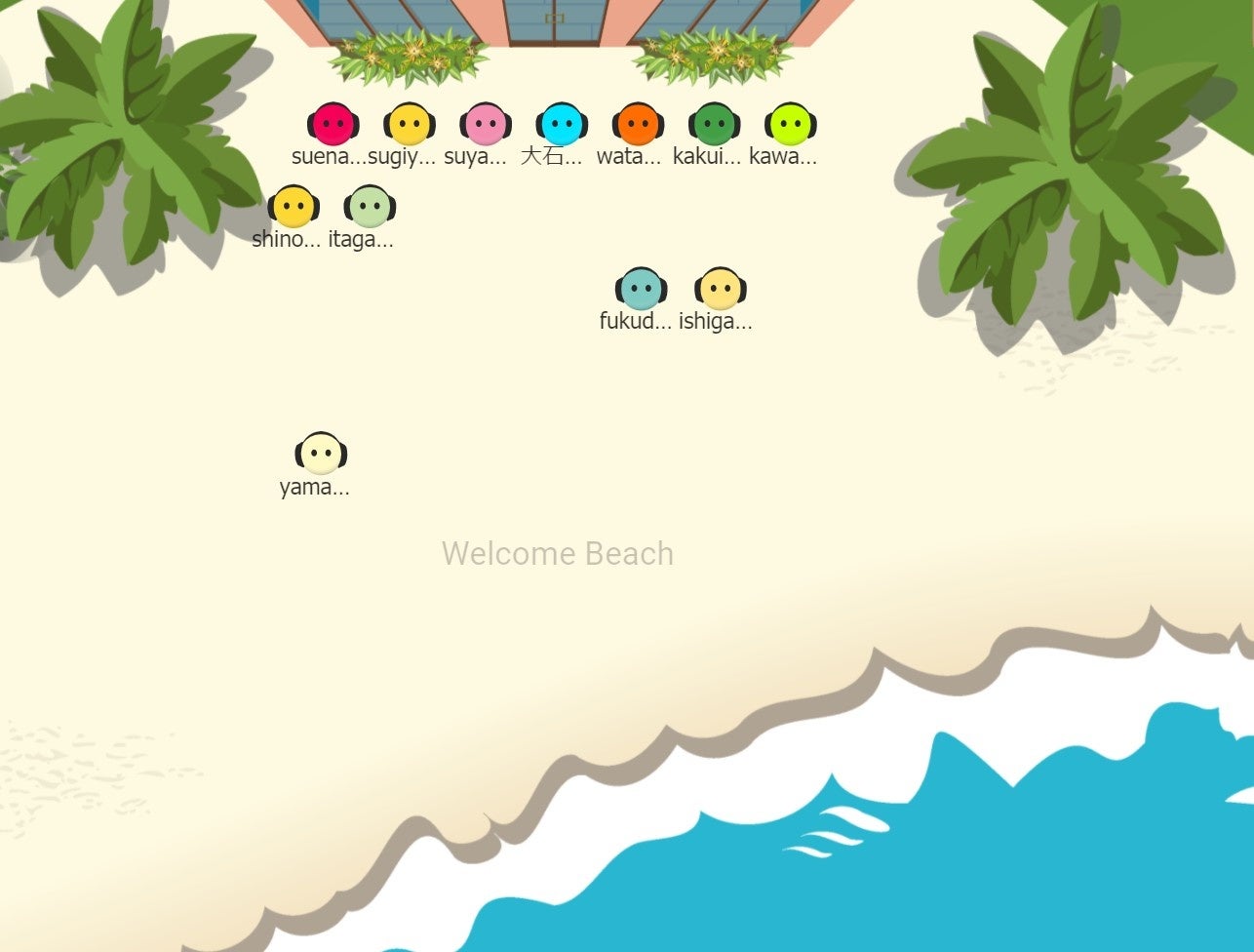 ビーチでのラジオ体操イメージ