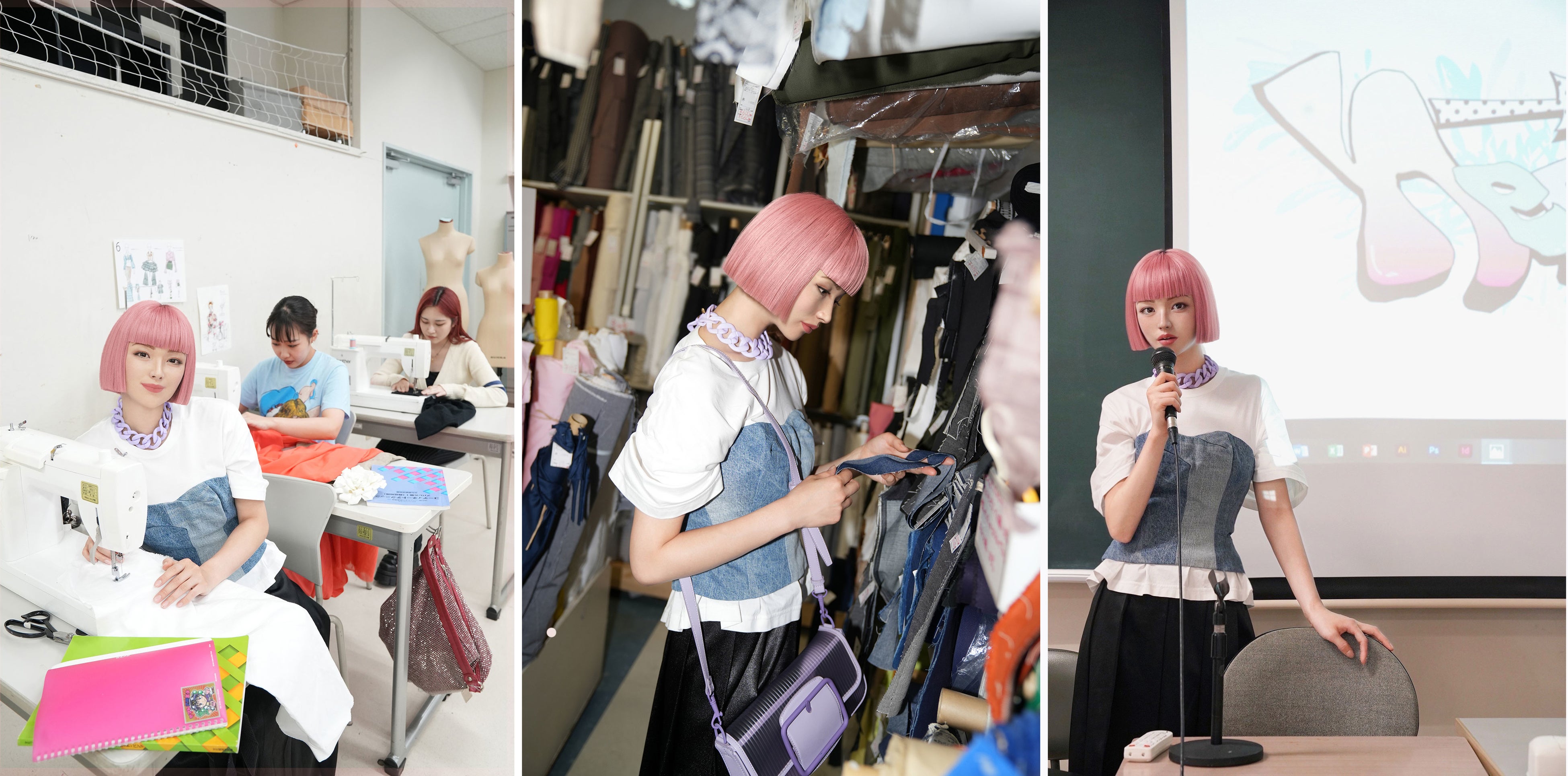 immaちゃんが来校し、文化服装学院生を体験！