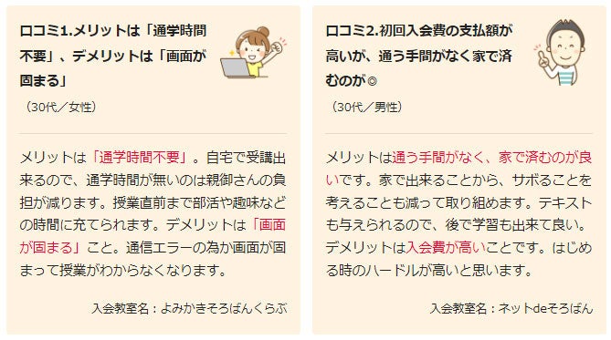 オンラインそろばんの口コミ